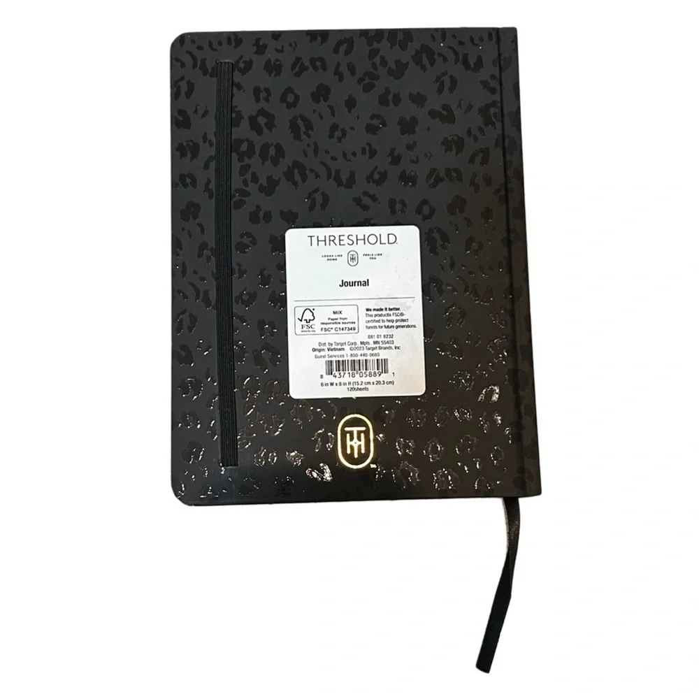 Threshold Black Leopard Print Notebook